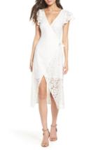Women's Ali & Jay Ruffle Sleeve Wrap Lace Midi Dress - White