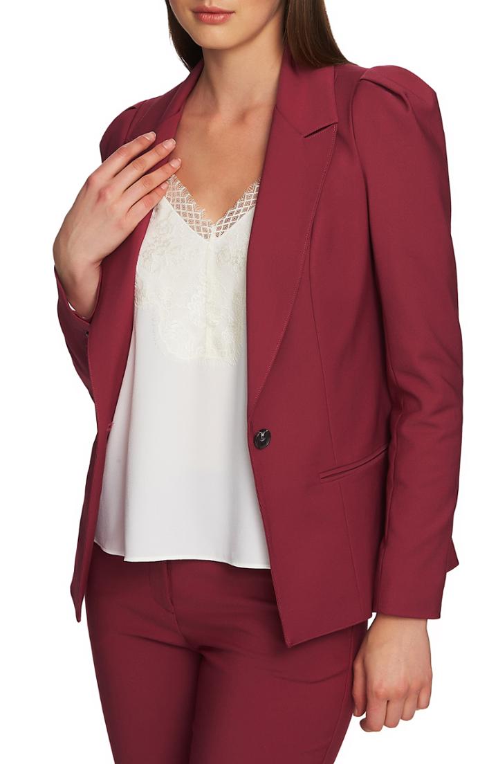 Women's 1.state Puff Shoulder Blazer - Purple