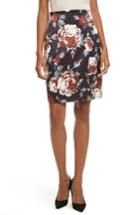 Women's Theory Hourglass Floral Print Skirt - Black