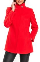 Women's Wallis Funnel Neck Coat Us / 10 Uk - Red
