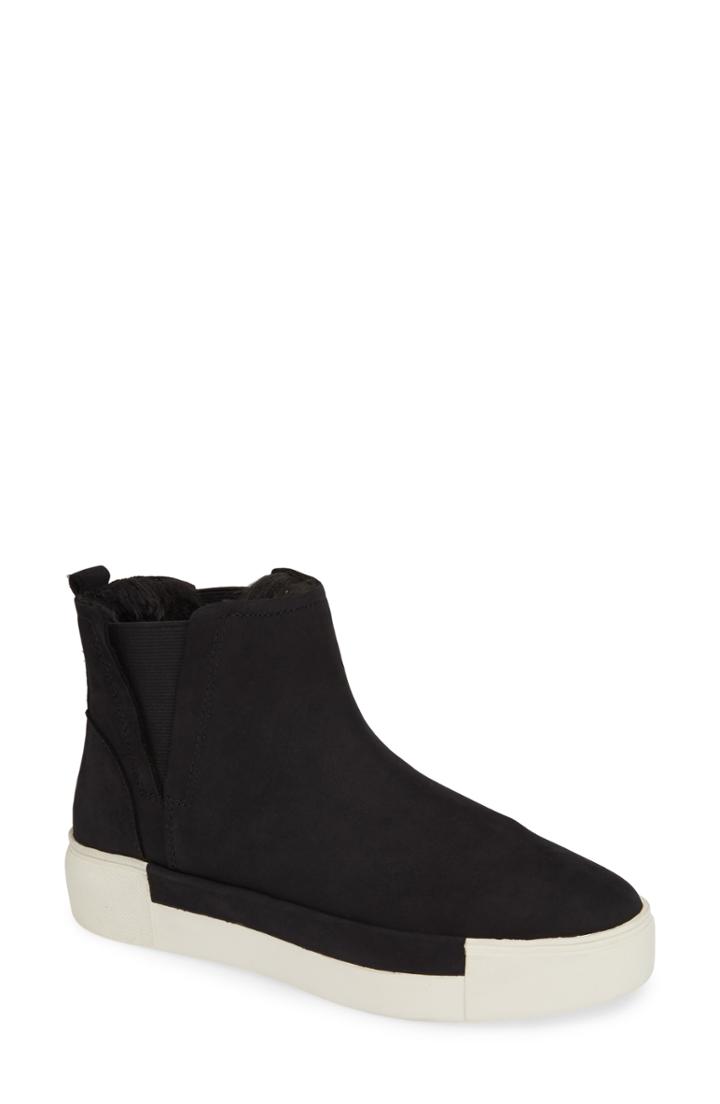 Women's Jslides Val Faux Fur Lined Platform Sneaker .5 M - Black