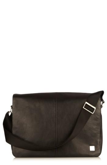 Men's Knomo London Brompton Bungo Rfid Leather Messenger Bag - Black