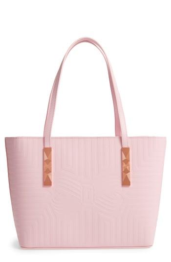 Ted Baker London Bow Embossed Leather Shopper - Pink