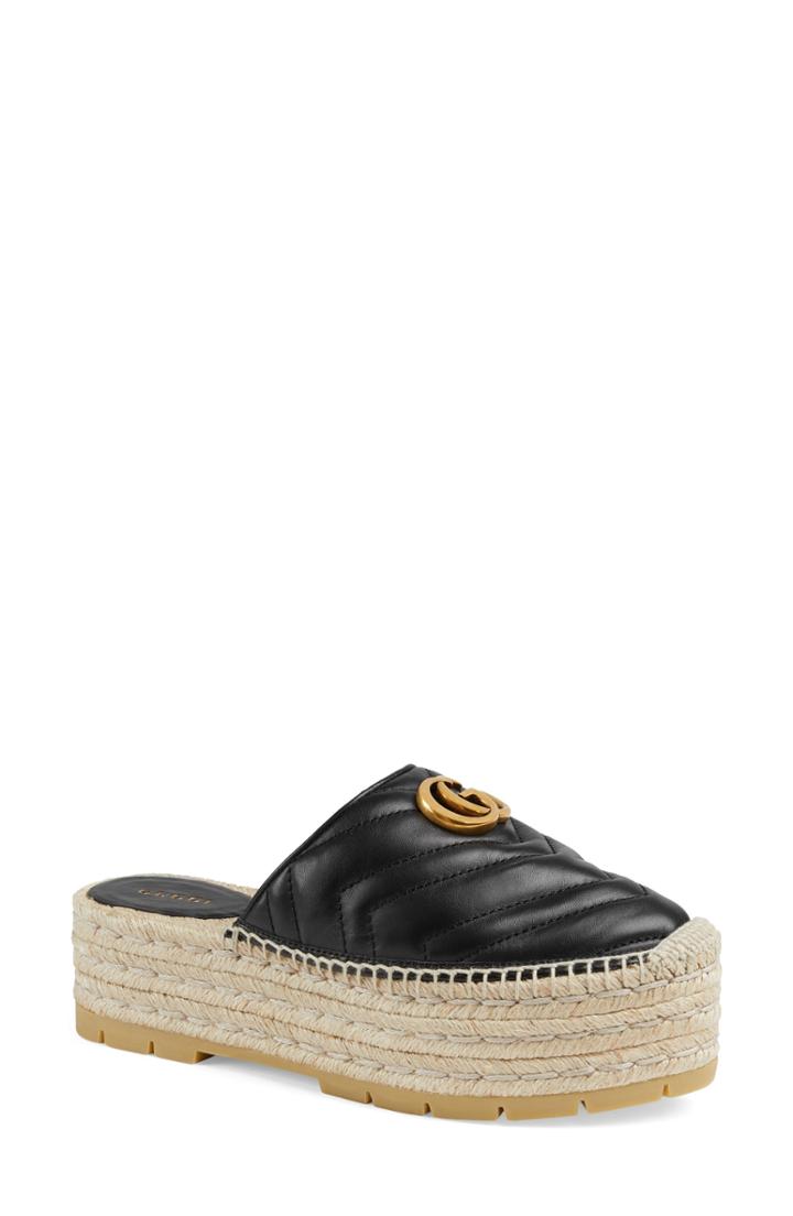 Women's Gucci Pilar Platform Espadrille Mule Us / 36eu - Black