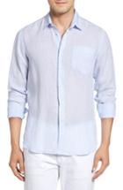 Men's Vilebrequin Regular Fit Linen Sport Shirt, Size - Blue