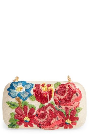 Franchi Garden Party Embroidered Box Clutch -
