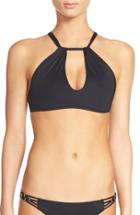 Women's Vitamin A 'amber' High Neck Bikini Top - Black