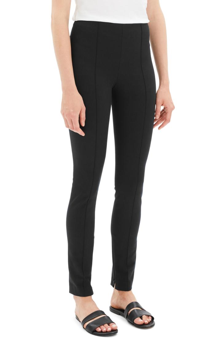 Women's Theory Skinny Seamed Stretch Cotton Leggings - Black