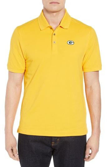 Men's Cutter & Buck Green Bay Packers - Advantage Regular Fit Drytec Polo - Yellow