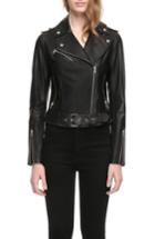 Women's Soia & Kyo Leather Moto Jacket - Black