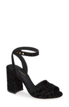 Women's Dolce & Gabbana Leopard Velvet Sandal Us / 35eu - Black