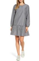 Women's Pleione Stripe Poplin Drop Waist Dress - Black