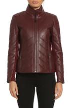 Women's Badgley Mischka Eloise Quilted Leather Moto Jacket - Red