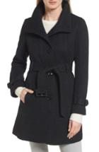 Women's Gallery Waffle Woven Coat - Black