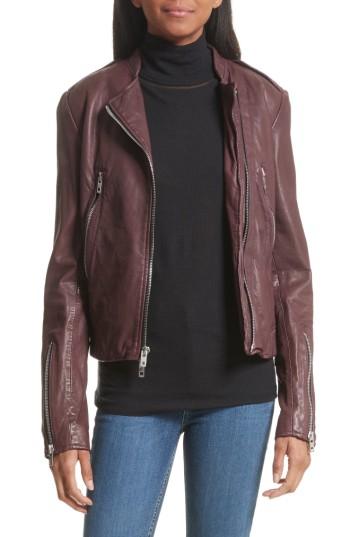 Women's Rag & Bone Lyon Leather Jacket - Purple