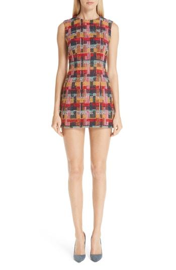 Women's Adam Lippes Multicolor Tweed Sheath Dress - Red