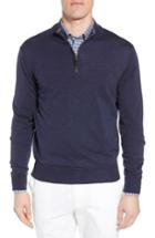 Men's Peter Millar Collection Quarter Zip Pullover - Blue/green