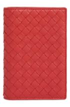 Bottega Veneta Intrecciato Leather Passport Case - Red