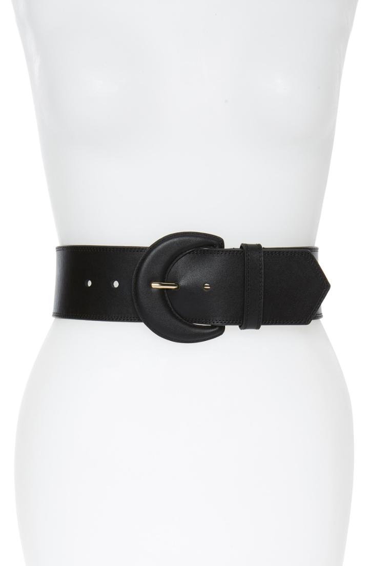 Women's Michael Michael Kors Crescent Leather Belt