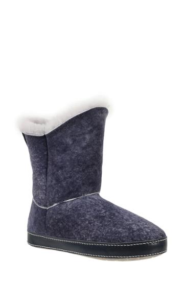 Women's Ross & Snow Gemma Genuine Shearling Slipper Bootie M - Blue