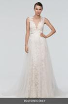 Women's Watters Carlton Tulle Overlay Lace A-line Gown
