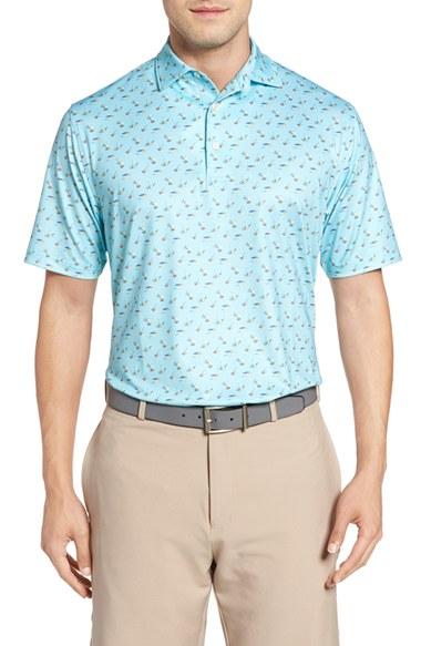 Men's Peter Millar Pointer Mini Dot Golf Polo - Green