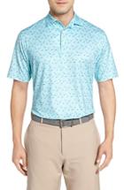 Men's Peter Millar Pointer Mini Dot Golf Polo - Green