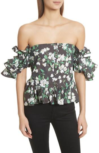 Women's Caroline Constas Justina Off The Shoulder Top - Black