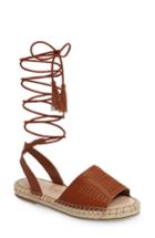 Women's Sole Society Clover Ankle Wrap Espadrille Sandal M - Brown