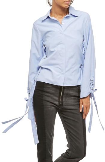 Women's Alpha & Omega Metal Eyelet Blouse
