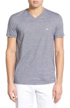 Men's Lacoste Stripe V-neck T-shirt (xl) - Blue