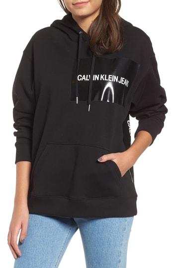 Women's Calvin Klein Jeans Multi Logo Hoodie - Black