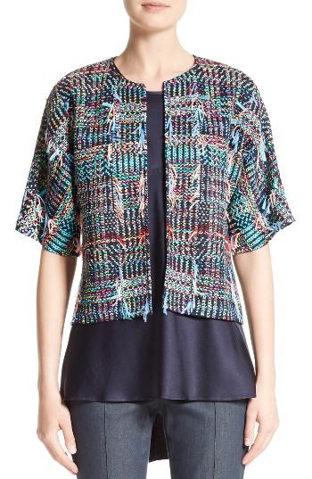 Women's St. John Collection Dara Fringe Knit Jacket
