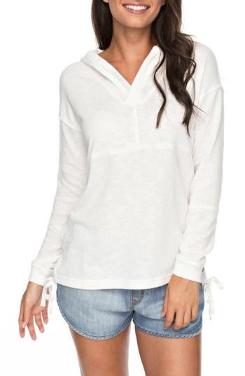 Women's Roxy Sunset Surfside Side Tie Hoodie - White