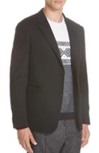 Men's Z Zegna Wash And Go Trim Fit Wool Blazer R - Black