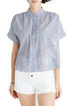 Women's Madewell Embroidered Hilltop Shirt, Size - Blue