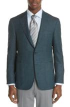 Men's Canali Classic Fit Wool Blend Blazer Us / 48 Eu R - Green