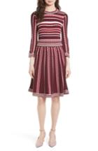Women's Kate Spade New York Scallop Stripe Knit Fit & Flare Dress - Red