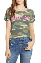 Women's Mother Make Love Camo Linen & Cotton Tee - Green