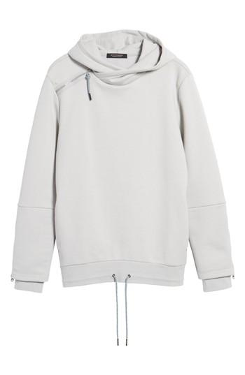 Men's Scotch & Soda Zip Shoulder Hoodie, Size - Grey