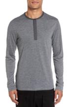 Men's Calibrate Mixed Media Henley, Size - Grey