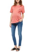 Women's Topshop Embroidered Maternity Tee Us (fits Like 2-4) - Pink