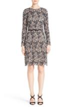 Women's Oscar De La Renta Belted Lace Dress