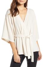 Women's Halogen Pleat Detail Blouse - Black
