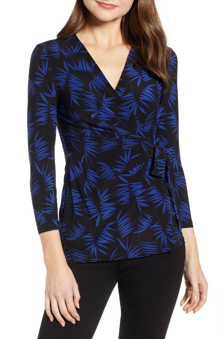 Women's Anne Klein Delphine Wrap Top - Black