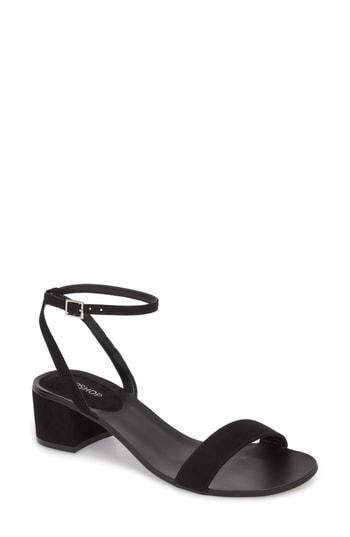Women's Topshop Darla Block Heel Sandal .5us / 35eu M - Black