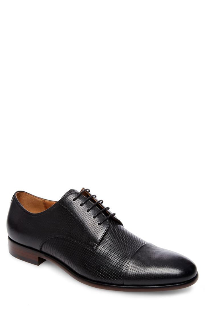 Men's Steve Madden Preston Textured Cap Toe Derby .5 M - Black