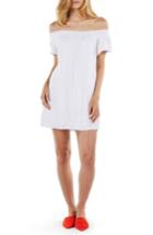Women's Michael Stars Smocked Cotton Off The Shoulder Dress - White