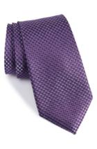 Men's Nordstrom Men's Shop Dotted Dot Silk Tie, Size - Purple