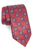 Men's Ermenegildo Zegna Medallion Woven Silk Tie, Size - Red